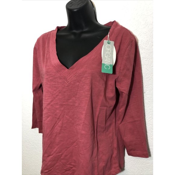 EDC by Esprit Sz Small V-Neck Pullover 3/4 Sleeves - Picture 2 of 3